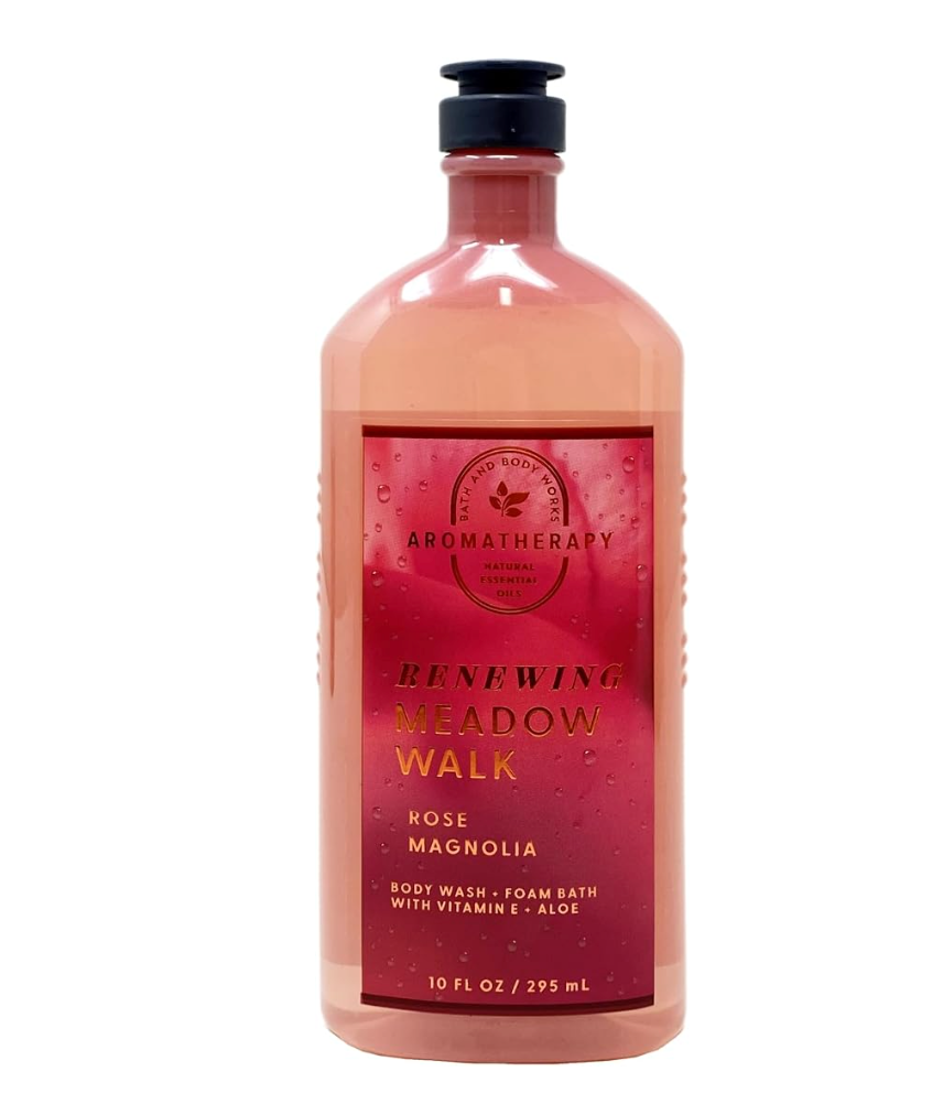 Bath and Body Aromatherapy Renewing Meadow Walk Rose Magnolia Body Wash 10 fl oz